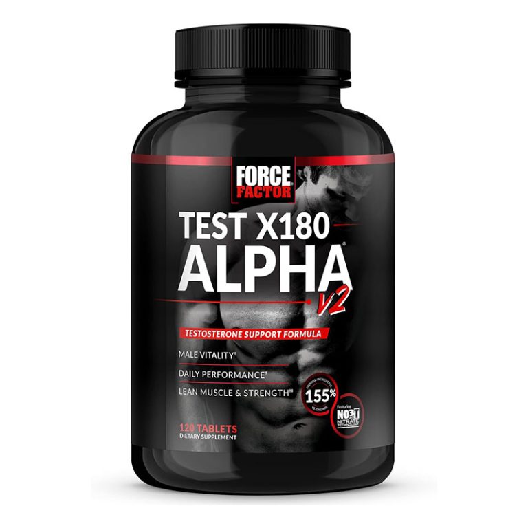 FORCE FACTOR Test X180 Alpha v2 Testosterone Support for Men - 120 Tablets
