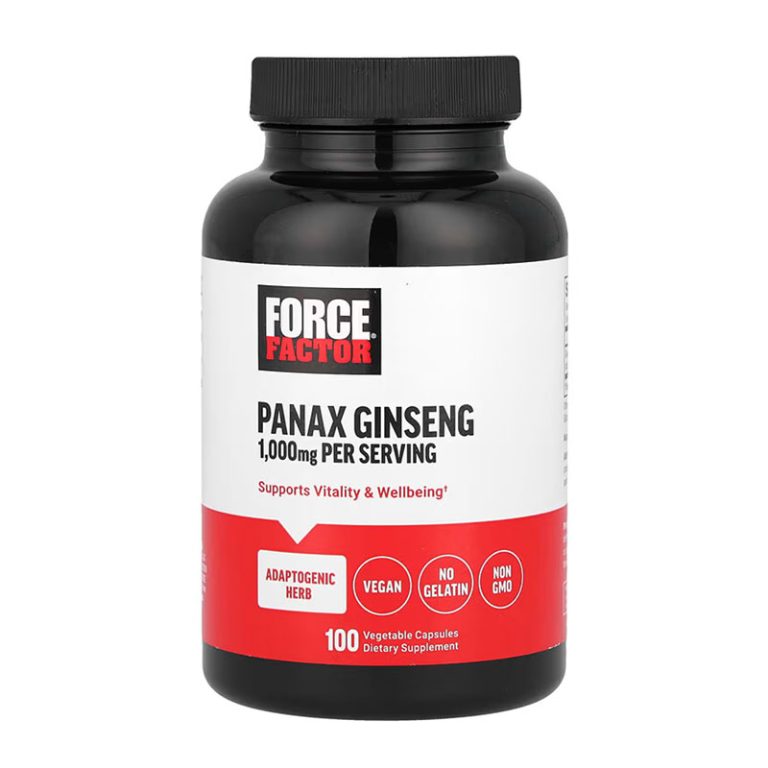 Force Factor Panax Ginseng 1000 mg - 100 Vegetable Capsules