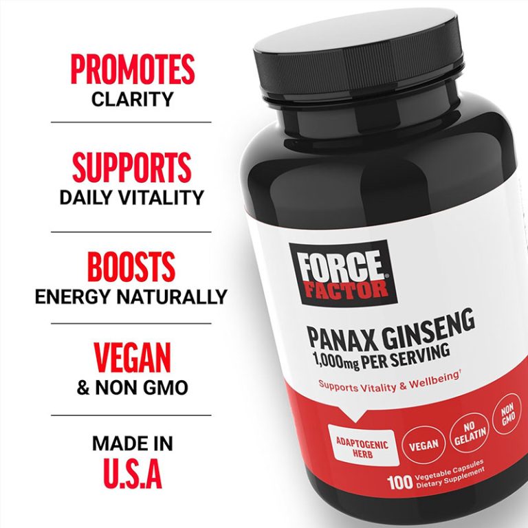 Force Factor Panax Ginseng 1000 mg - 100 Vegetable Capsules