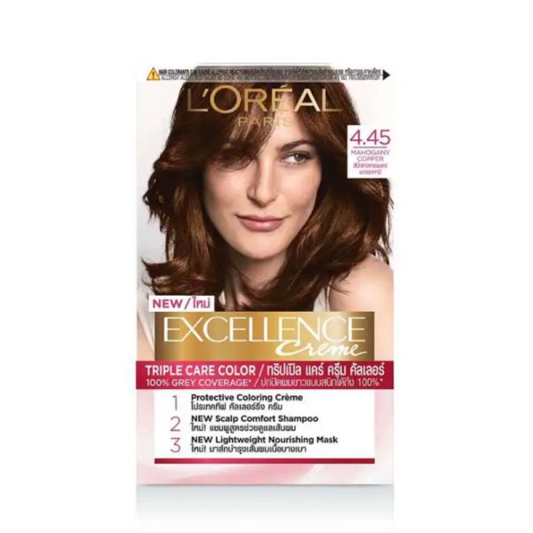 L’Oreal Paris Excellence Creme Permanent Hair Color Mahogany Copper 4.45