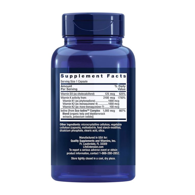 Life Extension Vitamins D and K with Sea-Iodine - 60 Capsules