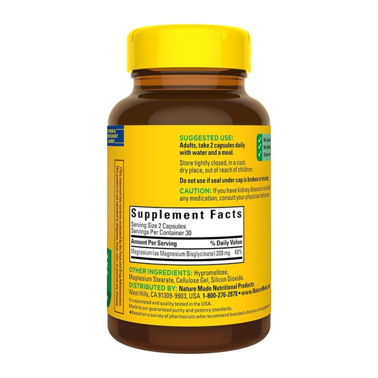 Nature Made Magnesium Glycinate 200mg - 60 Capsules
