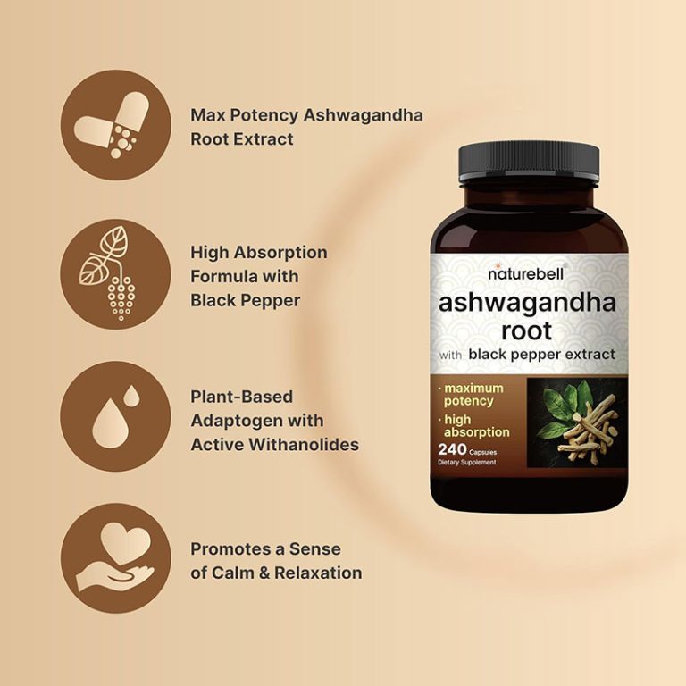 NatureBell Ashwagandha Root 12500mg - 240 Capsules