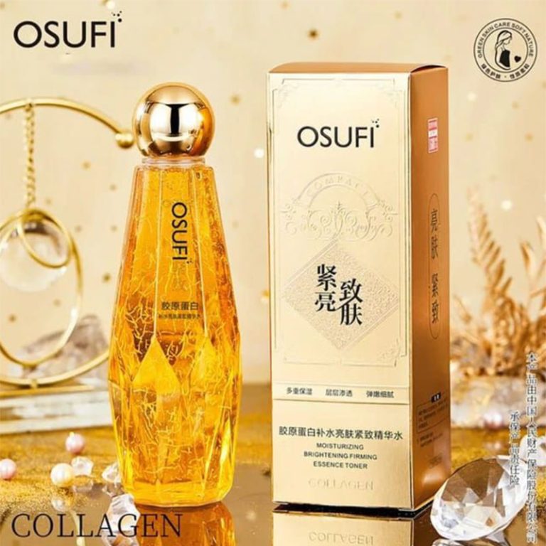 OSUFI Collagen Moisturizing Brightening Firming Essence Toner - 300ml (Best For Brightening Skin)