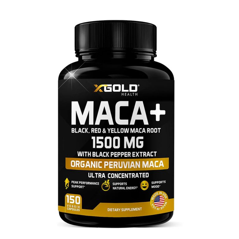 X Gold Health Organic Maca Root Capsules Black, Yellow, Red Strongest 1500 mg - 150 Capsules