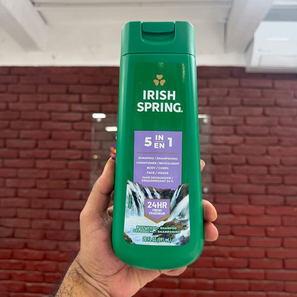 Irish Spring 5 in 1 Shampoo Conditioner Body Face 24hr Deodorizer - 591ml