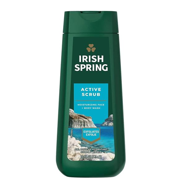 Irish Spring Active Scrub Moisturizing Face & Body Wash - 591ml