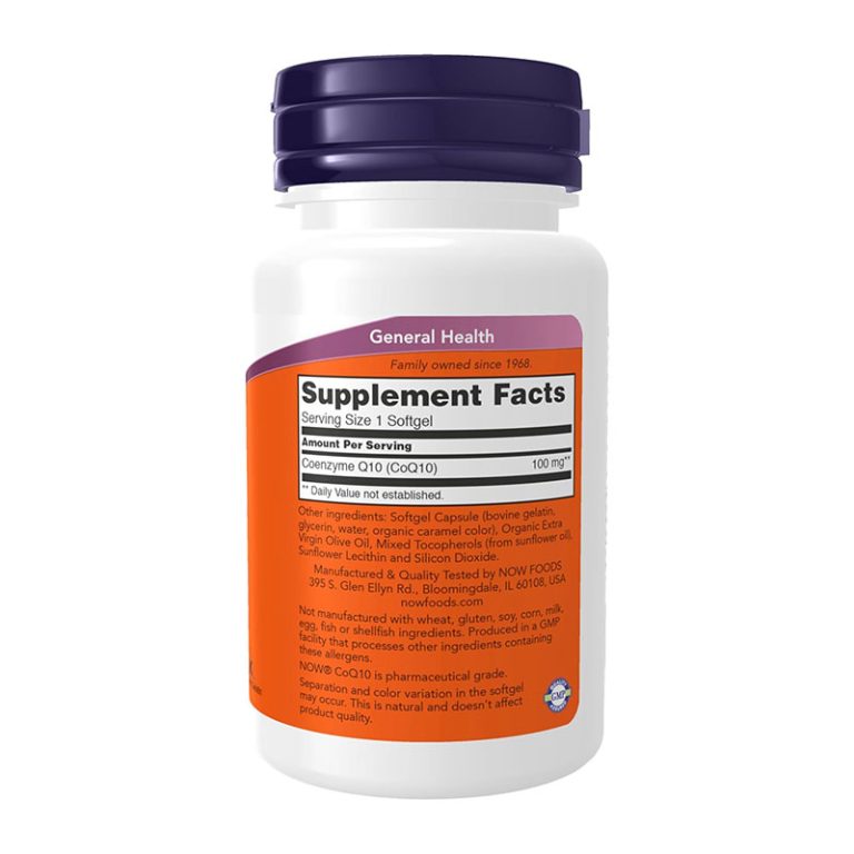 NOW Supplements CoQ10 100mg - 50 Softgels