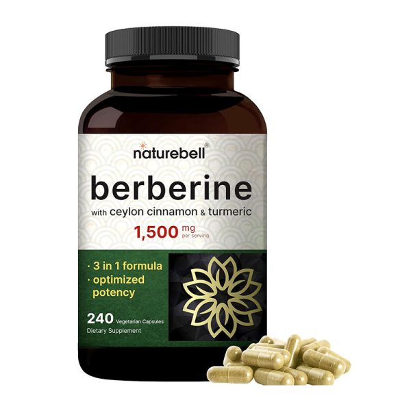 NatureBell Berberine Supplement 1500mg - 240 Veggie Capsules