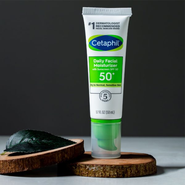 Cetaphil Daily Facial Moisturizer with Sunscreen SPF50+ For Dry to Normal And Sensitive Skin - 50ml