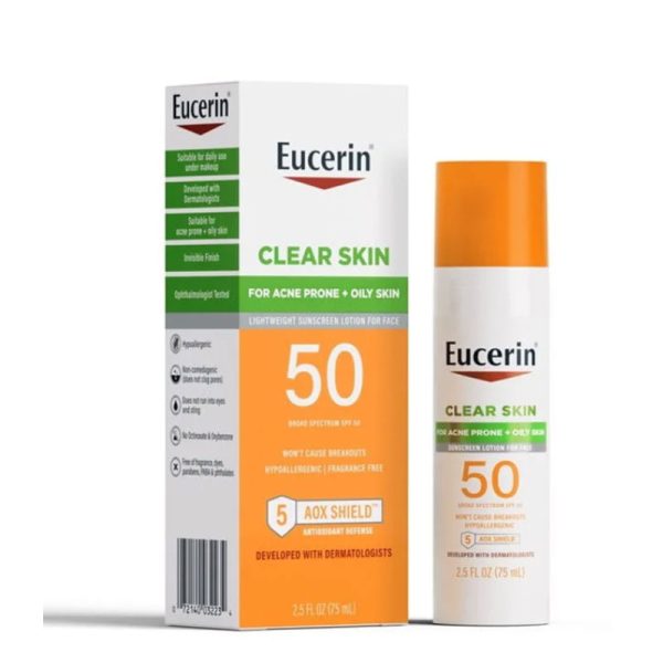Eucerin Clear Skin SPF 50 Face Sunscreen For Acne Prone + Oily Skin 75ml