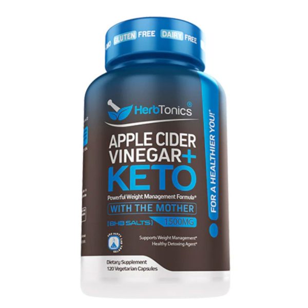 Herb Tonics APPLE CIDER VINEGAR + KETO - 240 Vegetarian Capsules
