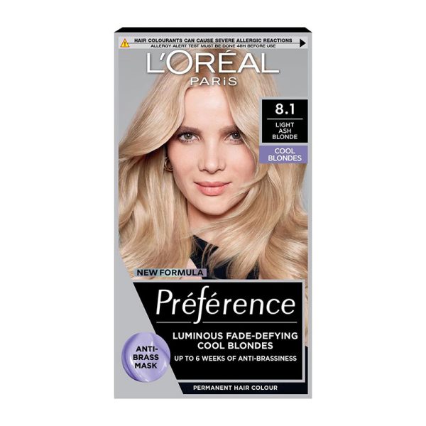L’Oreal Paris Preference Permanent Hair Color Light Ash Blonde 8.1