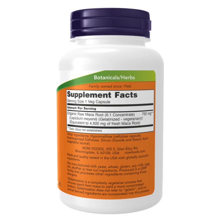 NOW Foods Raw Maca 750 mg - 90 Veg Capsules