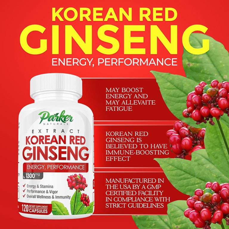 Parker Naturals Korean Red Panax Ginseng Extract 1300mg - 120 Capsules