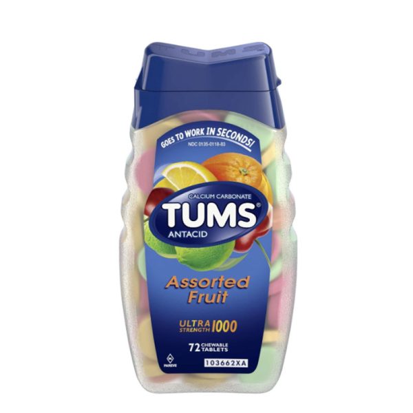 Tums Antacid Assorted Fruit 72 - Tablets