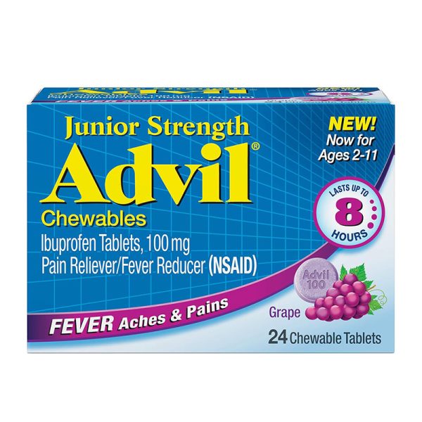 Advil Junior Strength Advil Chewables in Grape - 24 Tablets