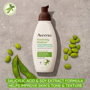 Aveeno Positively Radiant Clear Complexion Foaming Cleanser Acne Prone Skin - 177ml