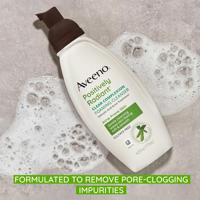 Aveeno Positively Radiant Clear Complexion Foaming Cleanser Acne Prone Skin - 177ml