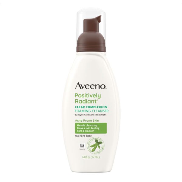 Aveeno Positively Radiant Clear Complexion Foaming Cleanser Acne Prone Skin - 177ml
