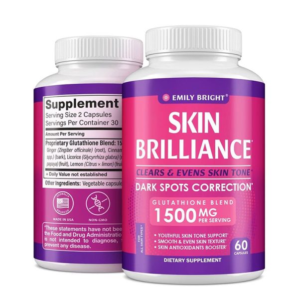 Emily Bright Skin Brilliance Dark Spot Correction Glutathione 1500 mg - 60 Capsules