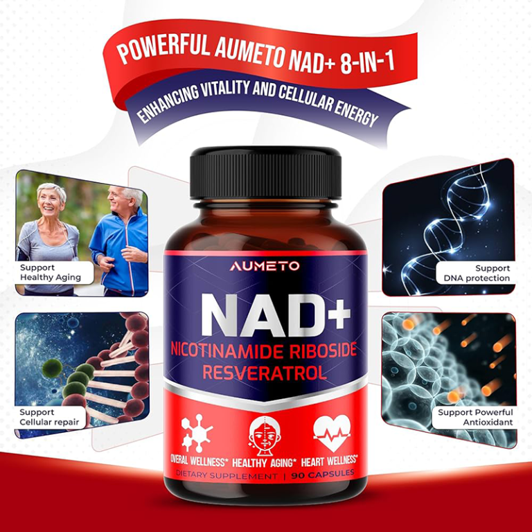 Aumeto NAD+ Nicotinamide Riboside Resveratrol – 90 Capsules