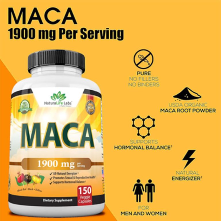 NaturaLife Labs Organic Maca 1900 mg - 150 Capsules