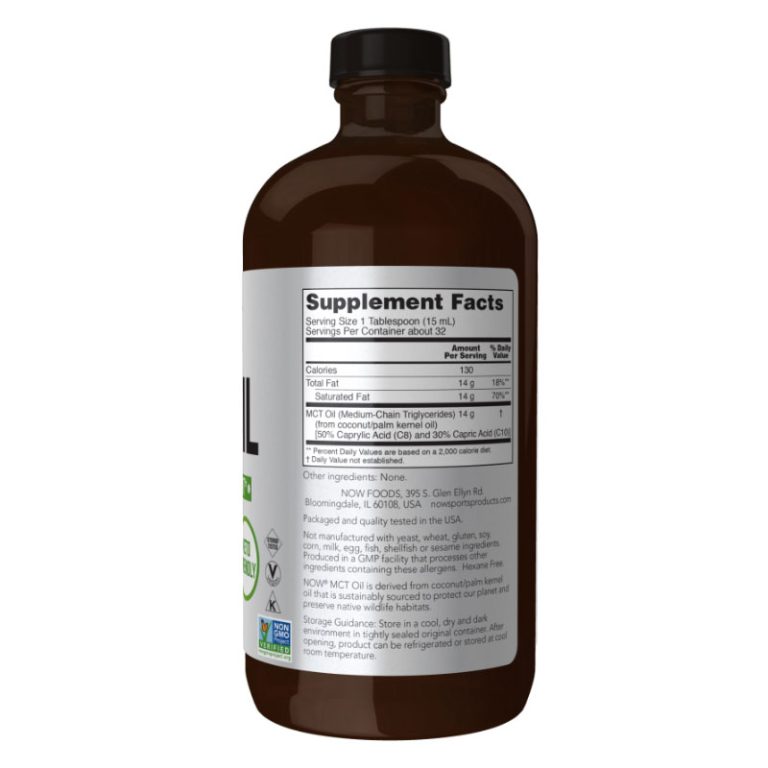 Now Foods MCT Oil Liquid in Glass Bottle - 473ml