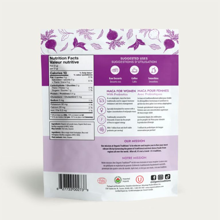 Organic Traditions Maca for Women with Probiotics - 150gm