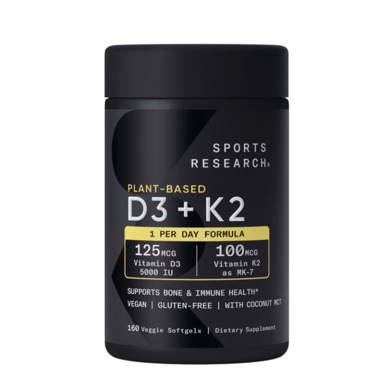 Sports Research Vitamin D3 + K2 with Coconut MCT Oil - 160 Softgels
