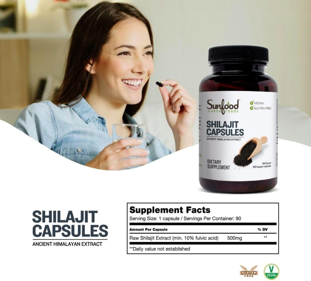 Sunfood Superfoods Shilajit 500mg - 90 Capsules - SKINCARE SHOP