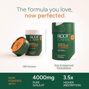 Root Labs Pure Himalayan Shilajit Gummies with KSM-66 Ashwagandha – 60 Gummies