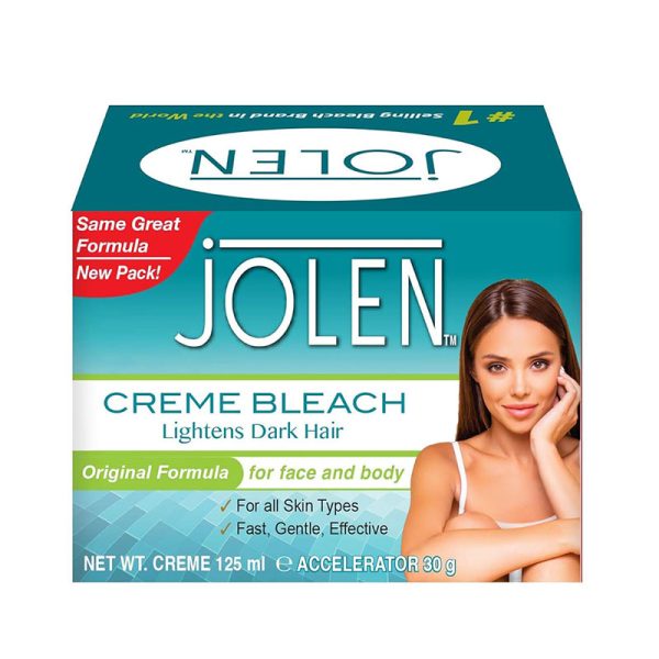 Jolen Crème Bleach Original Formula For Face & Body (Creme 125ml, Accelerator 30gm)