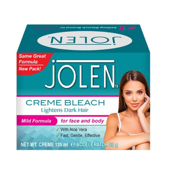 Jolen Crème Bleach Mild Formula For Face & Body (Creme 125ml, Accelerator 30gm)