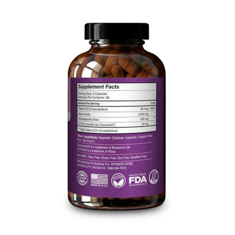 Intimate Rose Myo-Inositol & D-Chiro Inositol Supplement - 120 Vegetarian Capsules