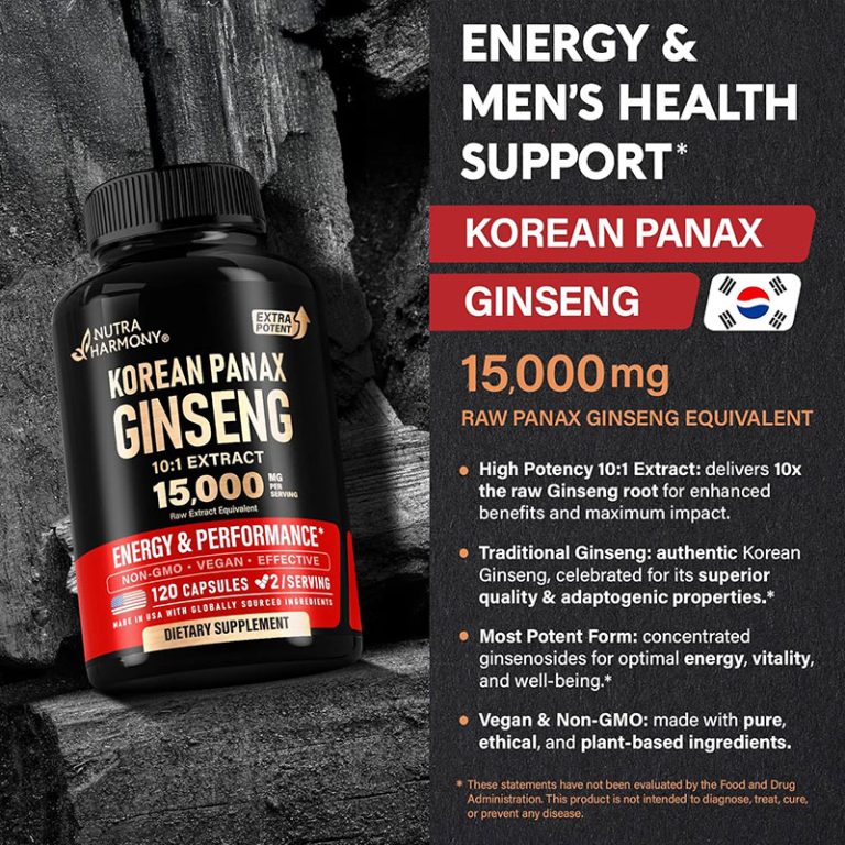 NUTRAHARMONY Korean Panax Ginseng - 120 Capsules