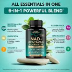 NUTRAHARMONY NAD+ Supplement with Resveratrol & Quercetin - 120 Capsules