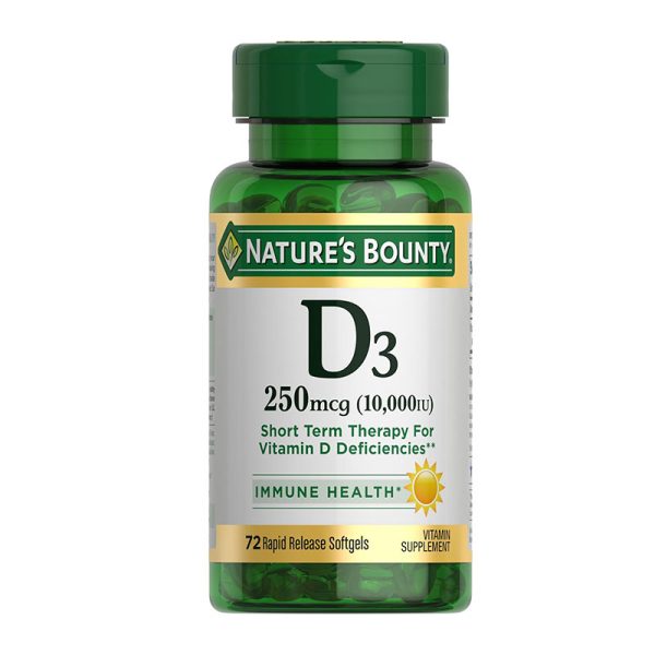 Nature's Bounty D3 250mcg 10000 IU - 72 Softgels