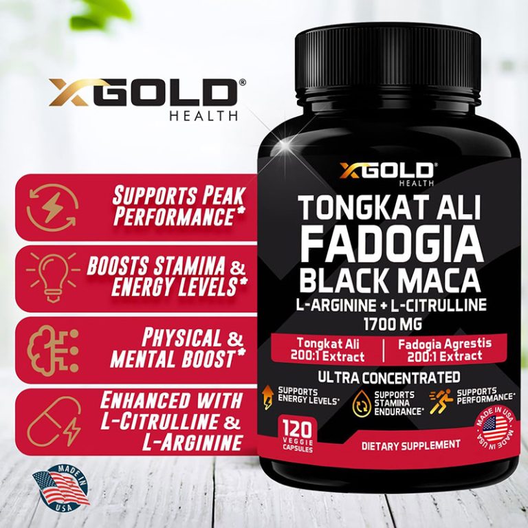 X Gold Health Tongkat Ali Fadogia Black Maca - 120 Capsules