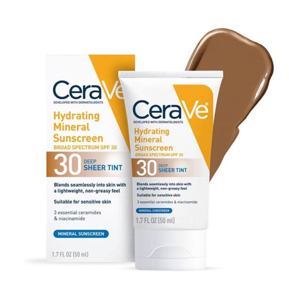 CeraVe Hydrating Mineral Sunscreen SPF 30 Deep Sheer Tint - 50ml