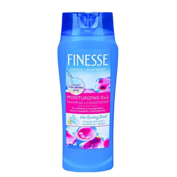 FINESSE Restore + Strengthen Moisturizing 2in1 Shampoo+Conditioner With Hyaluronic Acid 384ml