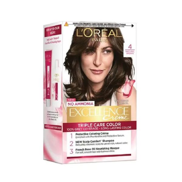 L'Oreal Paris Excellence Creme Permanent Hair Color Natural Brown 4
