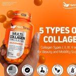 HerbTonics Multi Collagen Type 1,2,3,5 & 10 - 60 Gummies