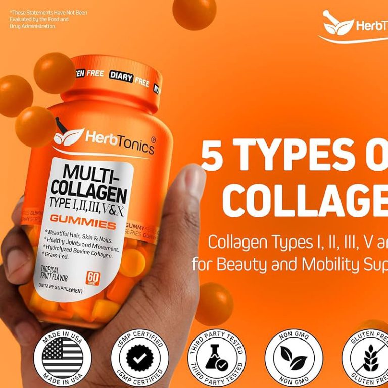 HerbTonics Multi Collagen Type 1,2,3,5 & 10 - 60 Gummies