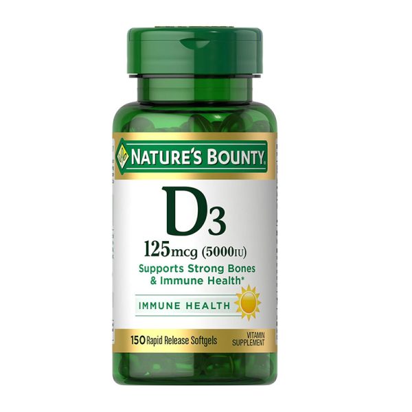 Nature's Bounty D3 125mcg 5000 IU - 150 Softgels