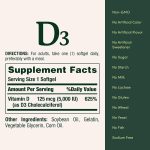 Nature's Bounty D3 125mcg 5000 IU - 150 Softgels