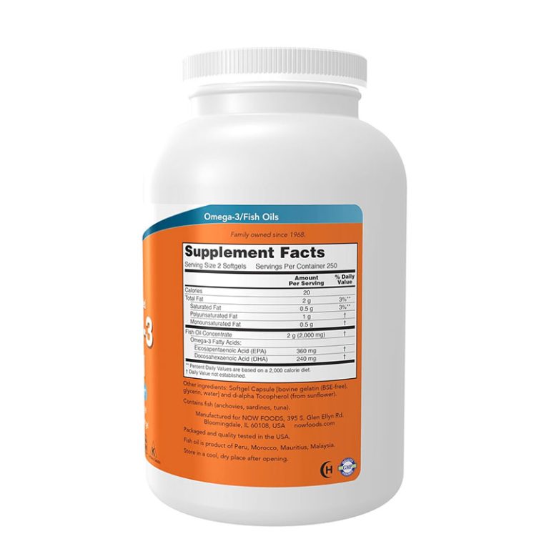 Now Foods Omega-3 Fish Oil Molecularly Distilled - 500 Softgels