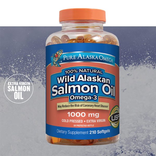 Pure Alaska Omega 100% Natural Wild Alaskan Salmon Oil 1000 mg 180 Softgels