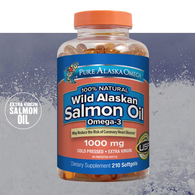 Pure Alaska Omega 100% Natural Wild Alaskan Salmon Oil 1000 mg 180 Softgels
