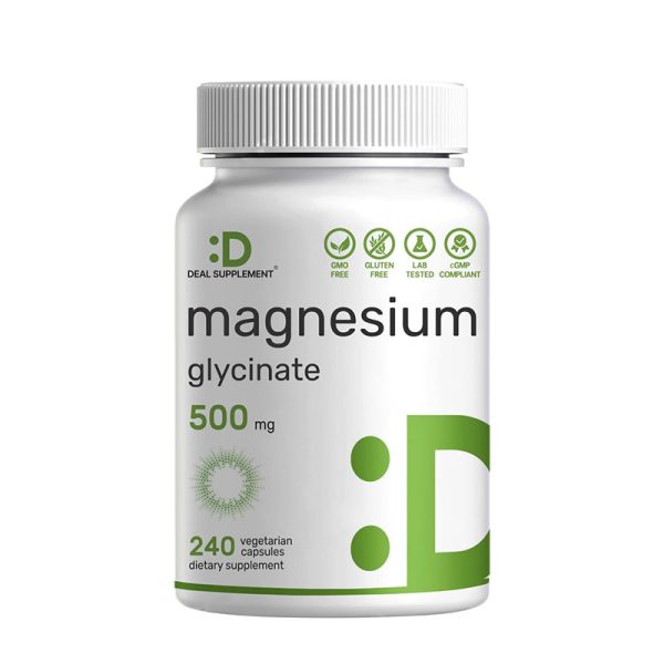 DEAL SUPPLEMENT Magnesium Glycinate 500mg - 240 Veggie Capsules